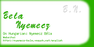 bela nyemecz business card